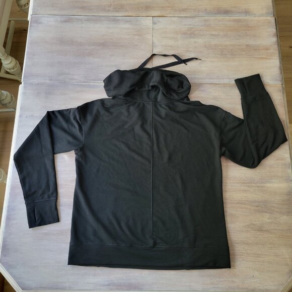 Yogalicious Black Funnel Neck Hoodie Women’s Size Large Pullover Sweatshirt - Picture 6 of 7